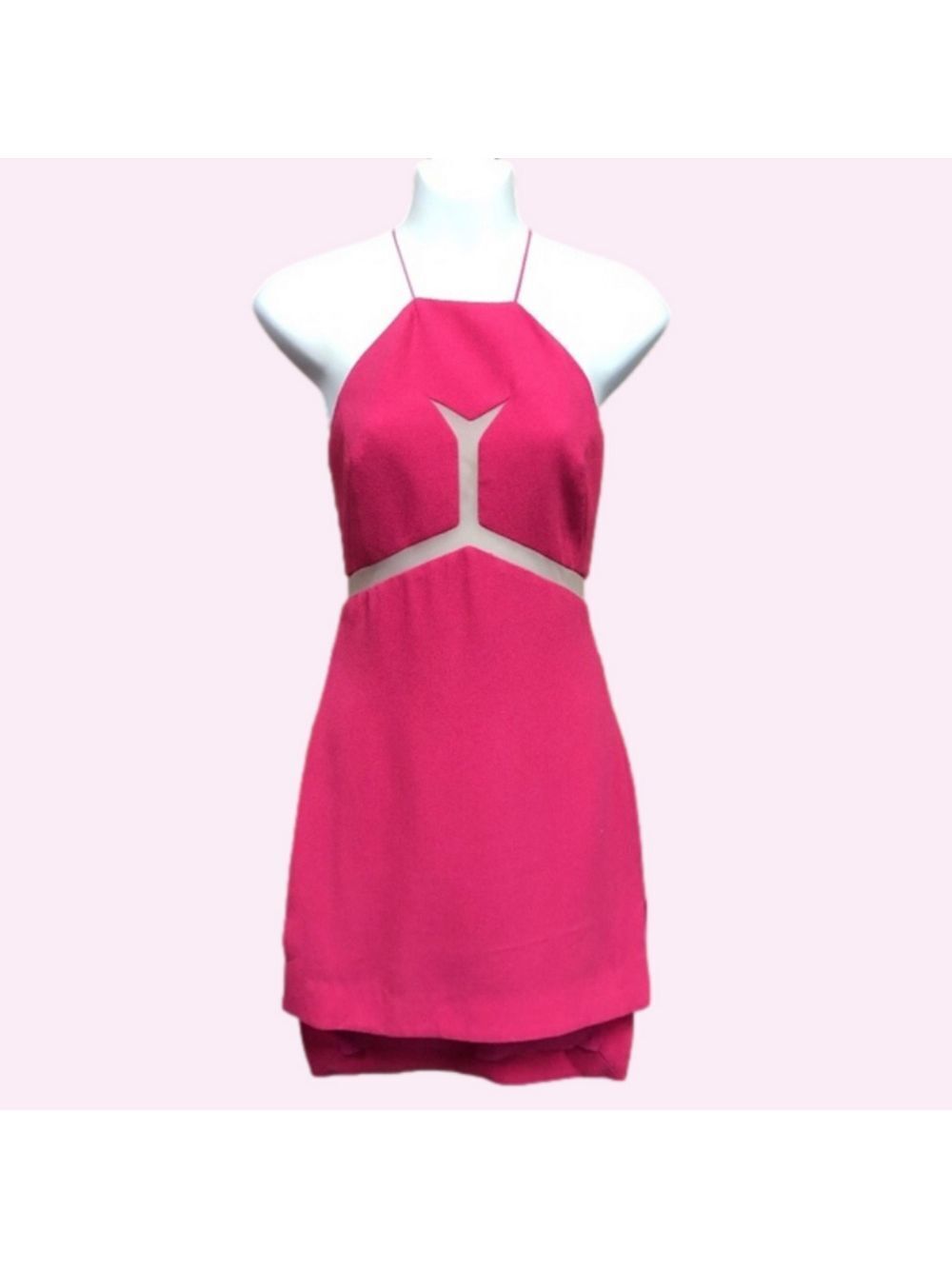 Three Floor Revolve fuchsia crepe lined mini dress XXS